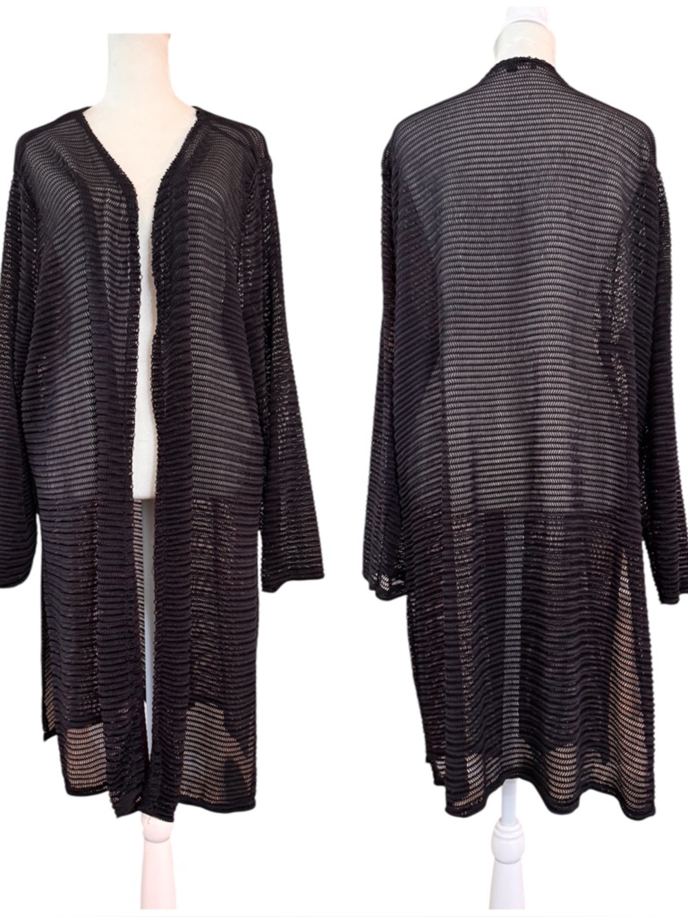 IMPULSIVE open weave style cardigan, plus size 3X